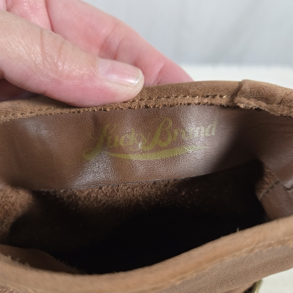 Lucky Brand Norton Leather Buckle Ankle Bootie Brown Pull On Size 7 - Picture 6 of 8